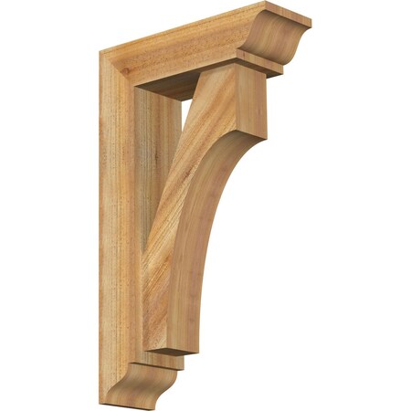 Ekena Millwork Westlake Traditional Rough Sawn Bracket w/ Offset Brace, Western Red Cedar, 6"W x 18"D x 30"H BKT0604X18X30WTL01RWR